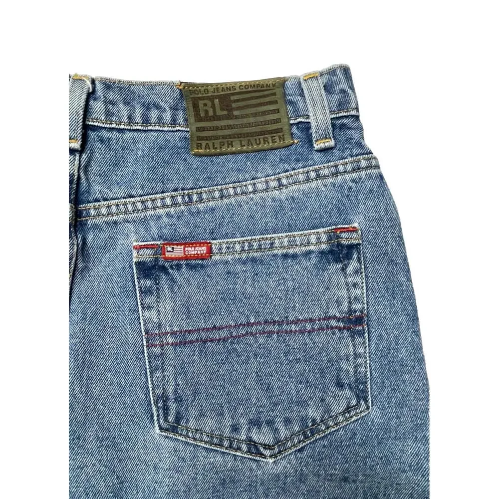 Vtg Ralph Lauren Polo Jeans Denim Skirt Womens 6 Knee Length Front Slit - Picture 3 of 6